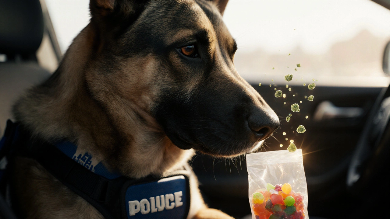 Můžou policejní psi cítit delta 8 gumičky?