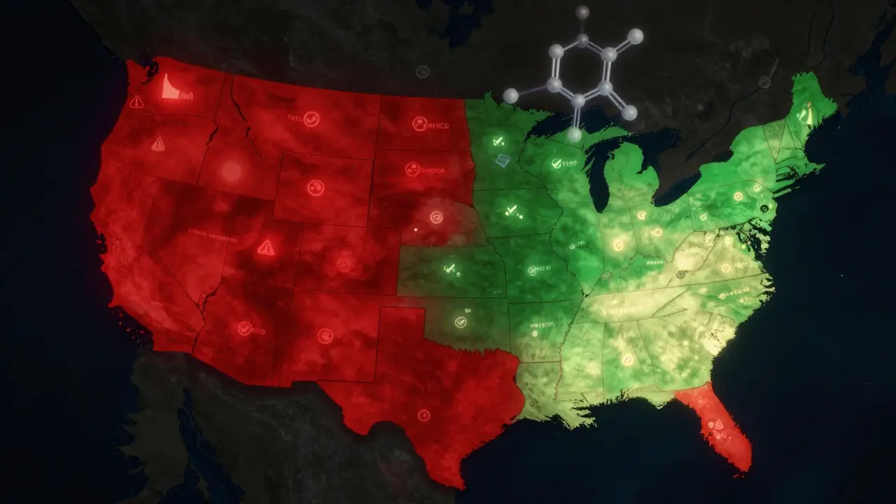 Je THCP legální ve všech státech USA?
