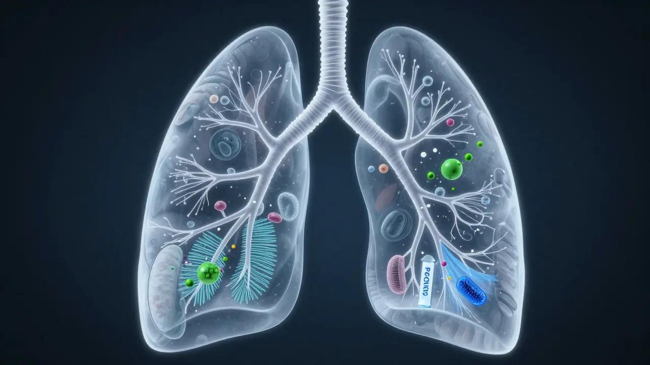 Ilustrace plic filtrujících částice aerosolu z CBD vape