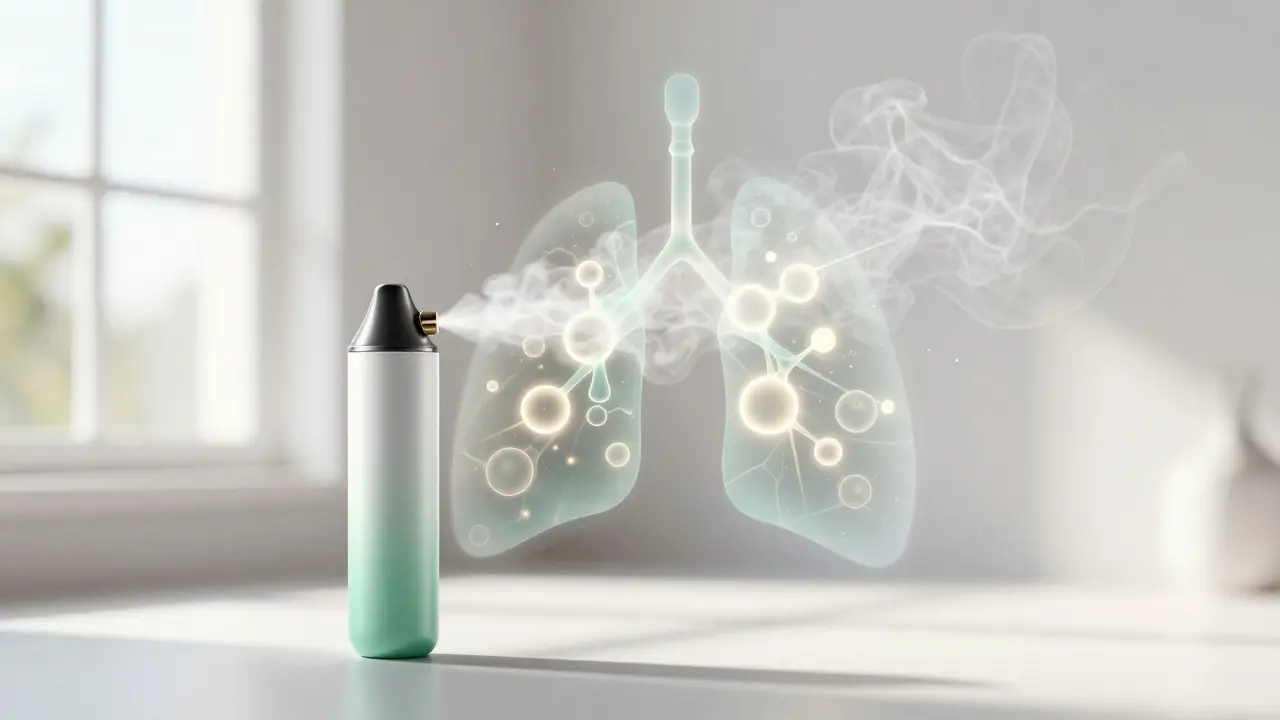 Parník pro CBD květy symbolizující rychlou inhalaci