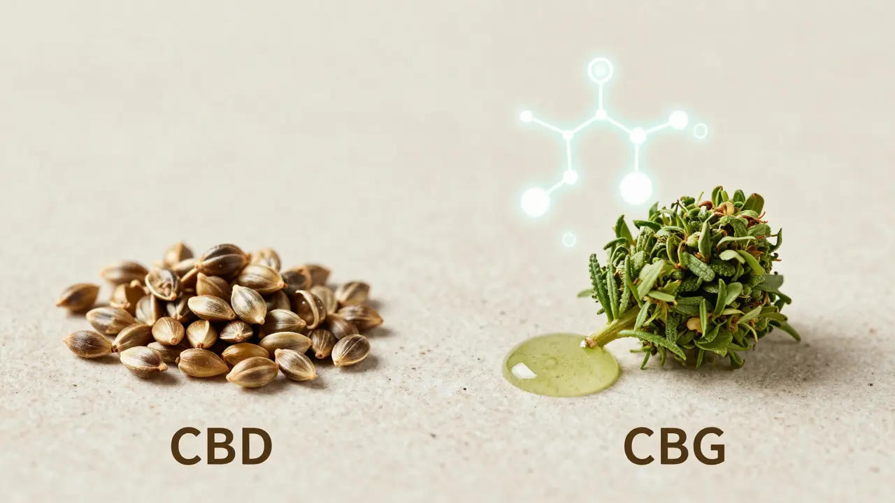 Konceptuální srovnání přírodních složek CBD a CBG pro péči o pleť